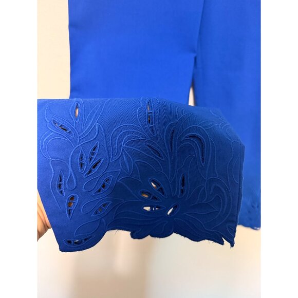 Chicos Capri Pants Womans Blue Cutout Hem Womans 2-12 - Picture 4 of 5